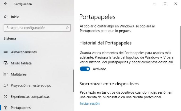 Cómo ver el historial del portapapeles en Windows 10 DominioGeek