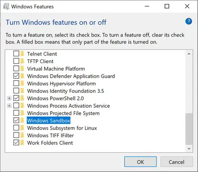 Activar Windows Sandbox