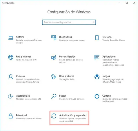 Abrir Configuración Windows 10