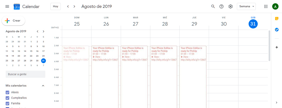 Ola de spam en Google Calendar