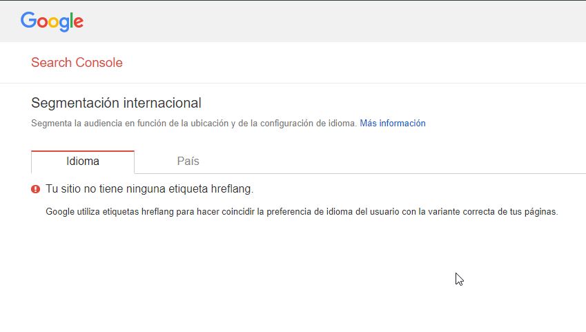 Segmentación internacional en Google Search Console