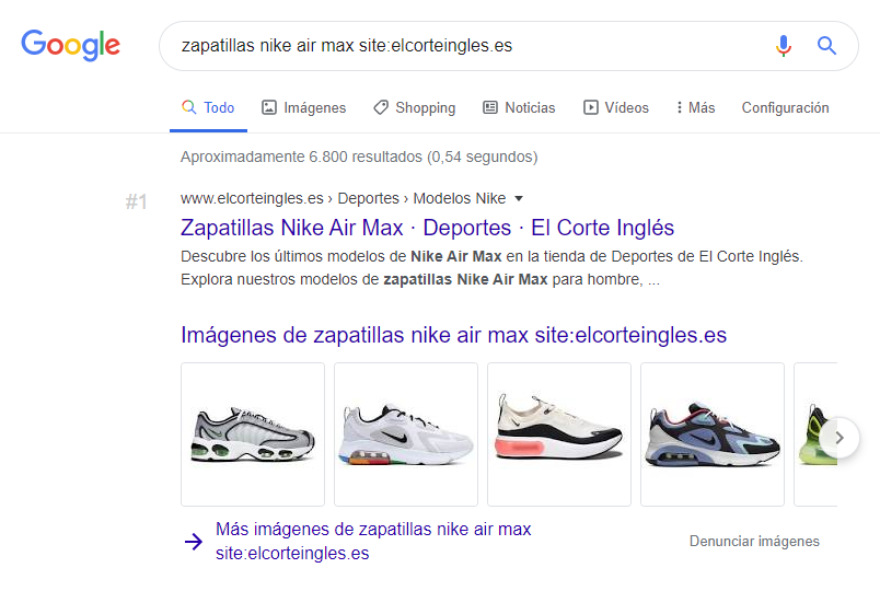 Buscar una palabra en un dominio específico con Google