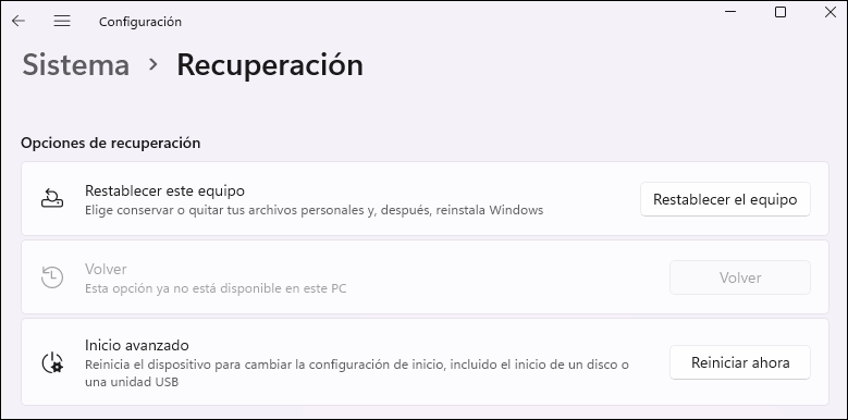 volver a Windows 10 desde Windows 11 después de diez días