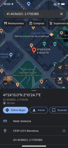 cómo buscar coordenadas en google maps android ios